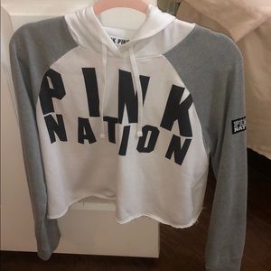 vs pink cropped hoodie
